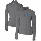 Detroit Lions Cutter & Buck Women's Throwback Logo Traverse Stretch Quarter-Zip Pullover Top Steel - NFL