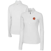Cincinnati Bengals Cutter & Buck Women's Throwback Logo Traverse Stretch Quarter-Zip Pullover Top White - NFL