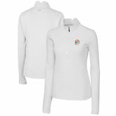 Miami Dolphins Cutter & Buck Women's Throwback Logo Traverse Stretch Quarter-Zip Pullover Top White - NFL