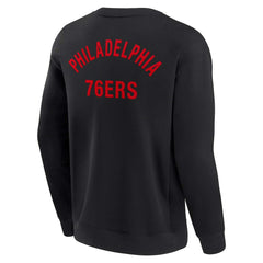 Fanatics - Philadelphia 76ers Unisex Elements Super Soft Fleece Pullover Sweatshirt - Black