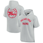 Fanatics - Philadelphia 76ers Unisex Elements Super Soft Fleece Short Sleeve Pullover Hoodie - Gray
