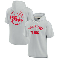 Fanatics - Philadelphia 76ers Unisex Elements Super Soft Fleece Short Sleeve Pullover Hoodie - Gray