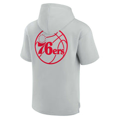 Fanatics - Philadelphia 76ers Unisex Elements Super Soft Fleece Short Sleeve Pullover Hoodie - Gray
