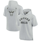 Fanatics - Chicago Bulls Unisex Elements Super Soft Fleece Short Sleeve Pullover Hoodie - Gray
