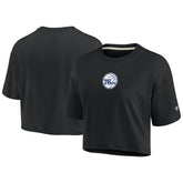 Fanatics - Philadelphia 76ers Women's Elements Super Soft Boxy Cropped T-Shirt - Black