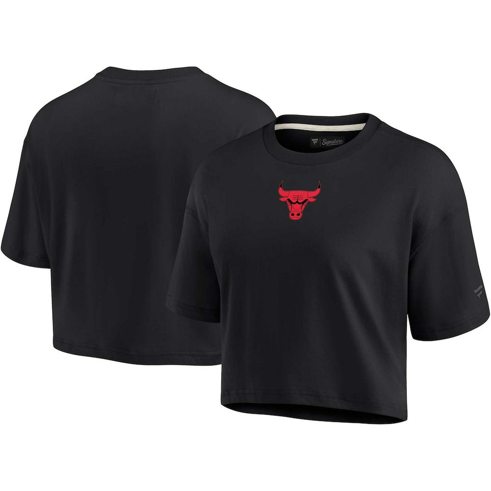 Fanatics - Chicago Bulls Women's Elements Super Soft Boxy Cropped T-Shirt - Black