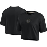 Fanatics - Golden State Warriors Women's Elements Super Soft Boxy Cropped T-Shirt - Black