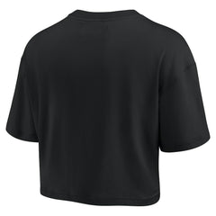 Fanatics - Golden State Warriors Women's Elements Super Soft Boxy Cropped T-Shirt - Black