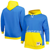 Los Angeles Chargers Big & Tall Big Face Pullover Hoodie Powder Blue/Gold - Mitchell & Ness
