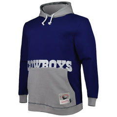 Dallas Cowboys Big & Tall Big Face Pullover Hoodie Navy/Silver - Mitchell & Ness