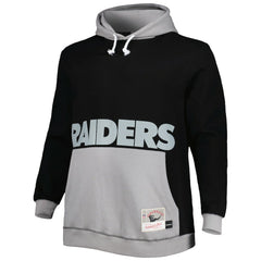 Las Vegas Raiders Big & Tall Big Face Pullover Hoodie Black/Silver - Mitchell & Ness