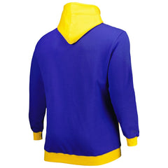 Los Angeles Rams Big & Tall Big Face Pullover Hoodie Royal/Gold - Mitchell & Ness