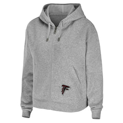Atlanta Falcons WEAR by Erin Andrews Women's Team Full-Zip Hoodie Heathered Gray - NFL