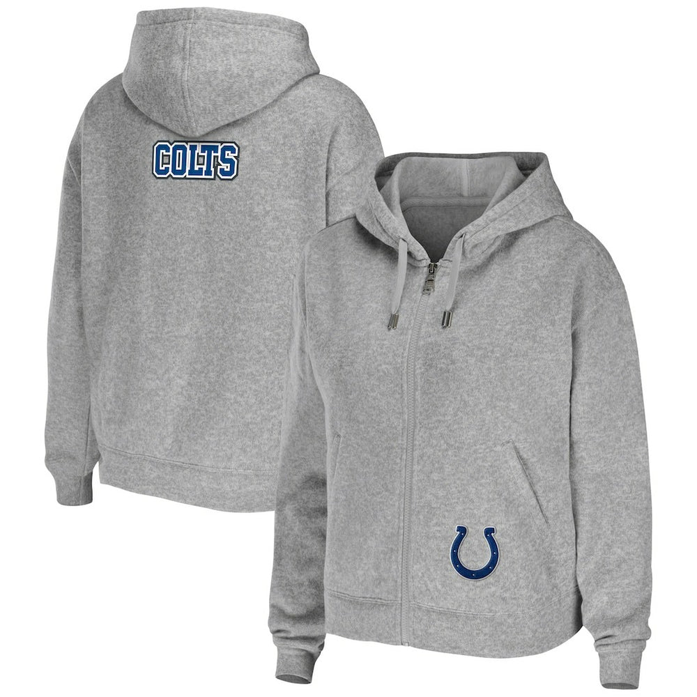 Indianapolis Colts WEAR by Erin Andrews Women's Team Full-Zip Hoodie Heathered Gray - NFL