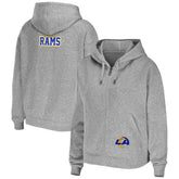 Los Angeles Rams WEAR by Erin Andrews Women's Team Full-Zip Hoodie Heathered Gray - NFL