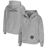 Las Vegas Raiders WEAR by Erin Andrews Women's Team Full-Zip Hoodie Heathered Gray - NFL