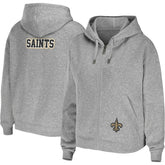 New Orleans Saints WEAR by Erin Andrews Women's Team Full-Zip Hoodie Heathered Gray - NFL