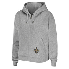 New Orleans Saints WEAR by Erin Andrews Women's Team Full-Zip Hoodie Heathered Gray - NFL