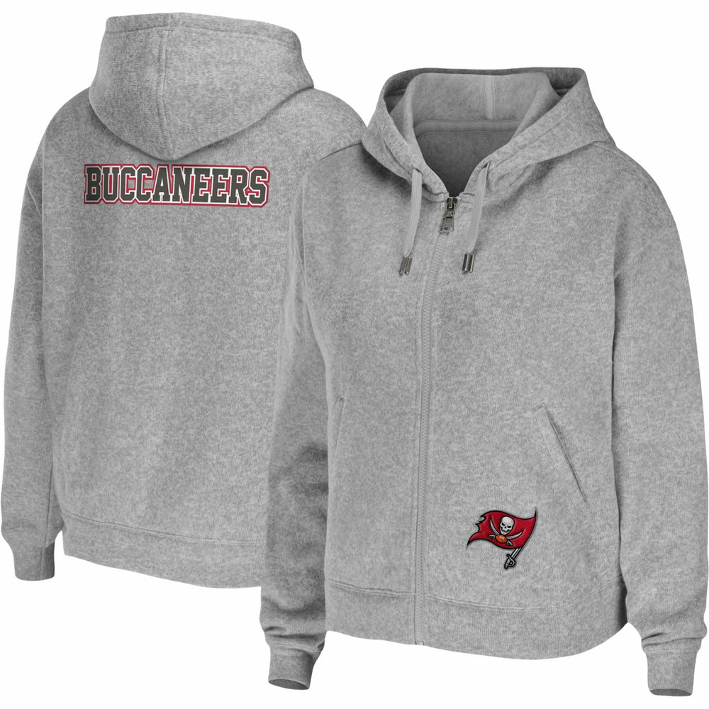 Tampa Bay Buccaneers WEAR by Erin Andrews Women's Team Full-Zip Hoodie Heathered Gray - NFL