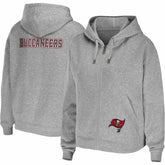 Tampa Bay Buccaneers WEAR by Erin Andrews Women's Team Full-Zip Hoodie Heathered Gray - NFL