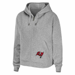 Tampa Bay Buccaneers WEAR by Erin Andrews Women's Team Full-Zip Hoodie Heathered Gray - NFL