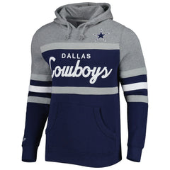 Dallas Cowboys Head Coach Pullover Hoodie Navy/Heathered Gray - Mitchell & Ness