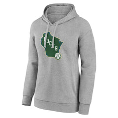 NBA - Milwaukee Bucks Women's Alternate Logo Pullover Hoodie - Gray
