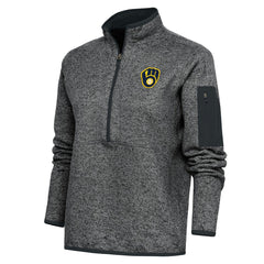 Milwaukee Brewers Antigua Women's Logo Fortune Quarter-Zip Pullover Jacket Near Me