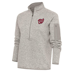 Washington Nationals Antigua Women's Logo Fortune Quarter-Zip Pullover Jacket Clearance