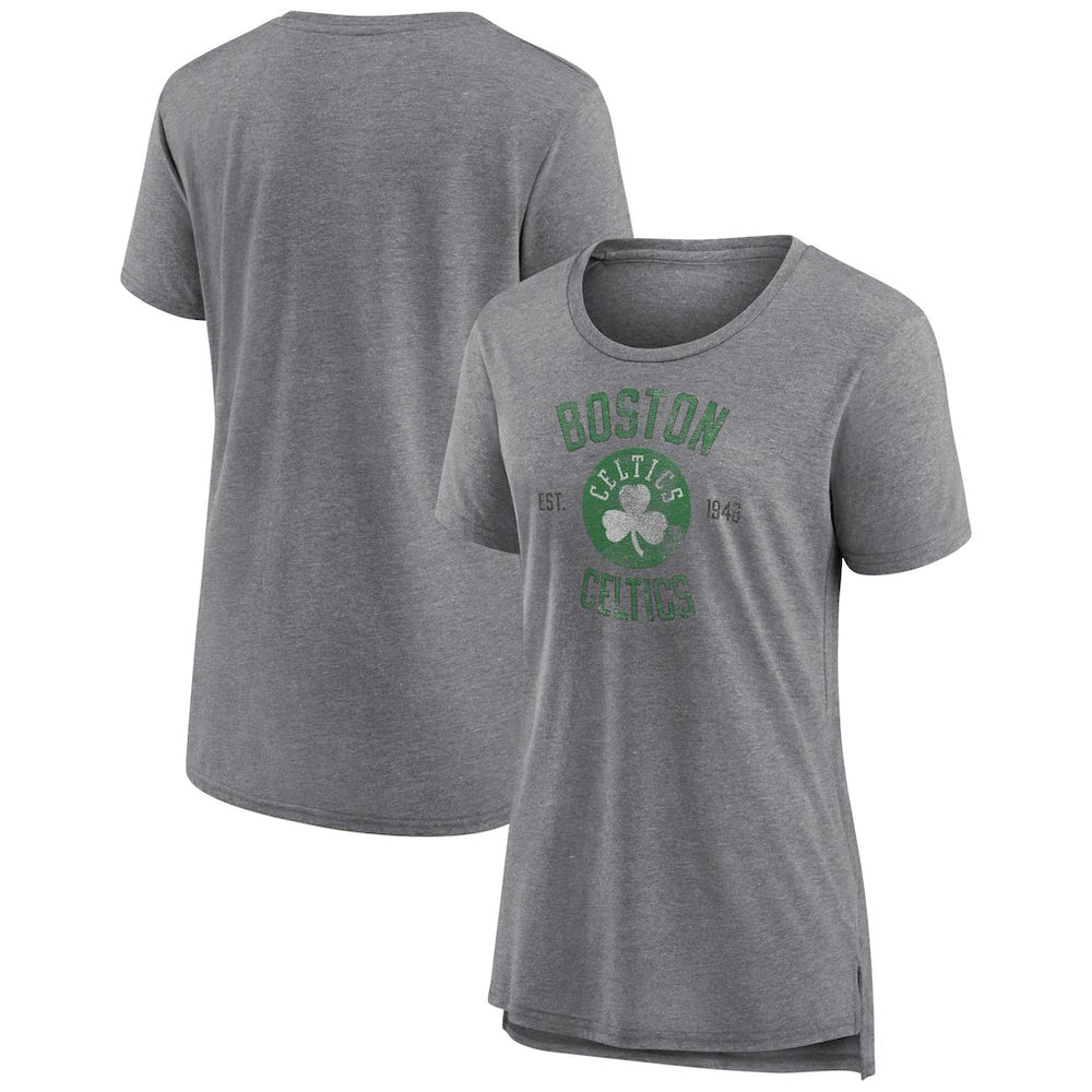NBA - Boston Celtics Women's Heritage Tri-Blend T-Shirt - Heather Gray