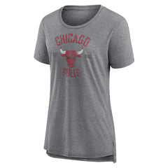 NBA - Chicago Bulls Women's Heritage Tri-Blend T-Shirt - Heather Gray