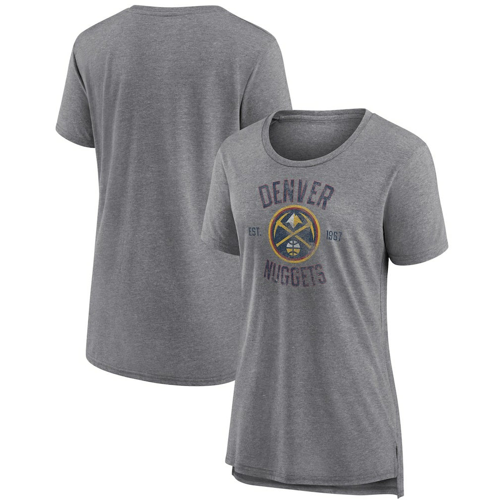 NBA - Denver Nuggets Women's Heritage Tri-Blend T-Shirt - Heather Gray