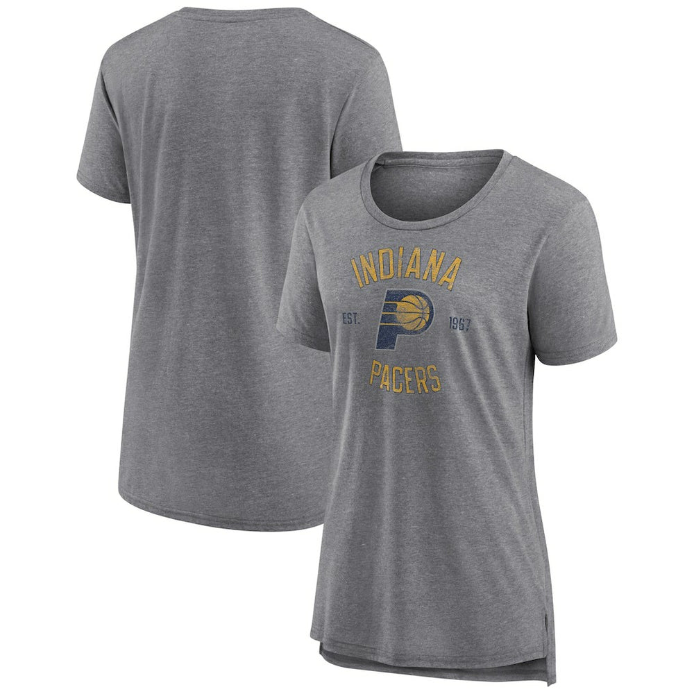 NBA - Indiana Pacers Women's Heritage Tri-Blend T-Shirt - Heather Gray