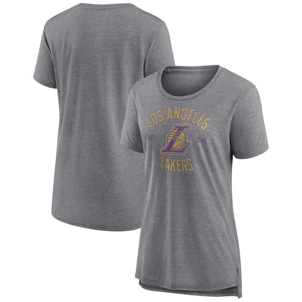 NBA - Los Angeles Lakers Women's Heritage Tri-Blend T-Shirt - Heather Gray