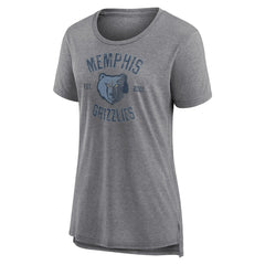 NBA - Memphis Grizzlies Women's Heritage Tri-Blend T-Shirt - Heather Gray