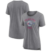 NBA - Philadelphia 76ers Women's Heritage Tri-Blend T-Shirt - Heather Gray