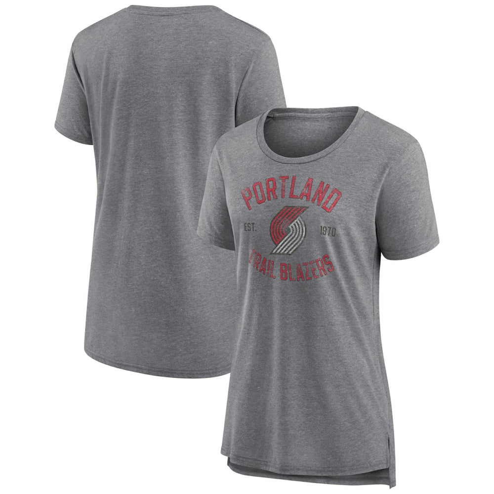 NBA - Portland Trail Blazers Women's Heritage Tri-Blend T-Shirt - Heather Gray