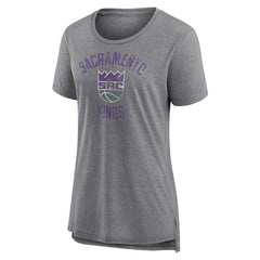 NBA - Sacramento Kings Women's Heritage Tri-Blend T-Shirt - Heather Gray