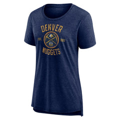 NBA - Denver Nuggets Women's Heritage Tri-Blend T-Shirt - Heather Navy