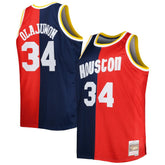 Mitchell & Ness - Hakeem Olajuwon Houston Rockets Big & Tall Hardwood Classics 1993/94 Split Swingman Jersey - Navy/Red