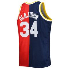 Mitchell & Ness - Hakeem Olajuwon Houston Rockets Big & Tall Hardwood Classics 1993/94 Split Swingman Jersey - Navy/Red