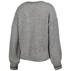 NBA - Chicago Bulls Lusso Women's Scarletts Lantern Sleeve Tri-Blend V-Neck Pullover Sweater - Gray