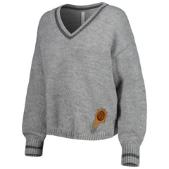 NBA - Phoenix Suns Lusso Women's Scarletts Lantern Sleeve Tri-Blend V-Neck Pullover Sweater - Gray