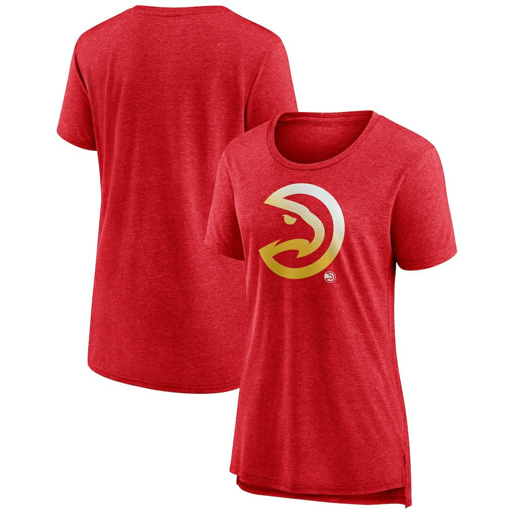NBA - Atlanta Hawks Women's Gradient Logo Tri-Blend T-Shirt - Heather Red