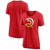 NBA - Atlanta Hawks Women's Gradient Logo Tri-Blend T-Shirt - Heather Red
