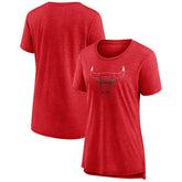 NBA - Chicago Bulls Women's Gradient Logo Tri-Blend T-Shirt - Heather Red