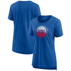 NBA - Detroit Pistons Women's Gradient Logo Tri-Blend T-Shirt - Heather Blue