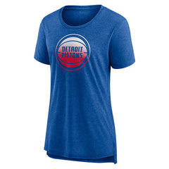 NBA - Detroit Pistons Women's Gradient Logo Tri-Blend T-Shirt - Heather Blue