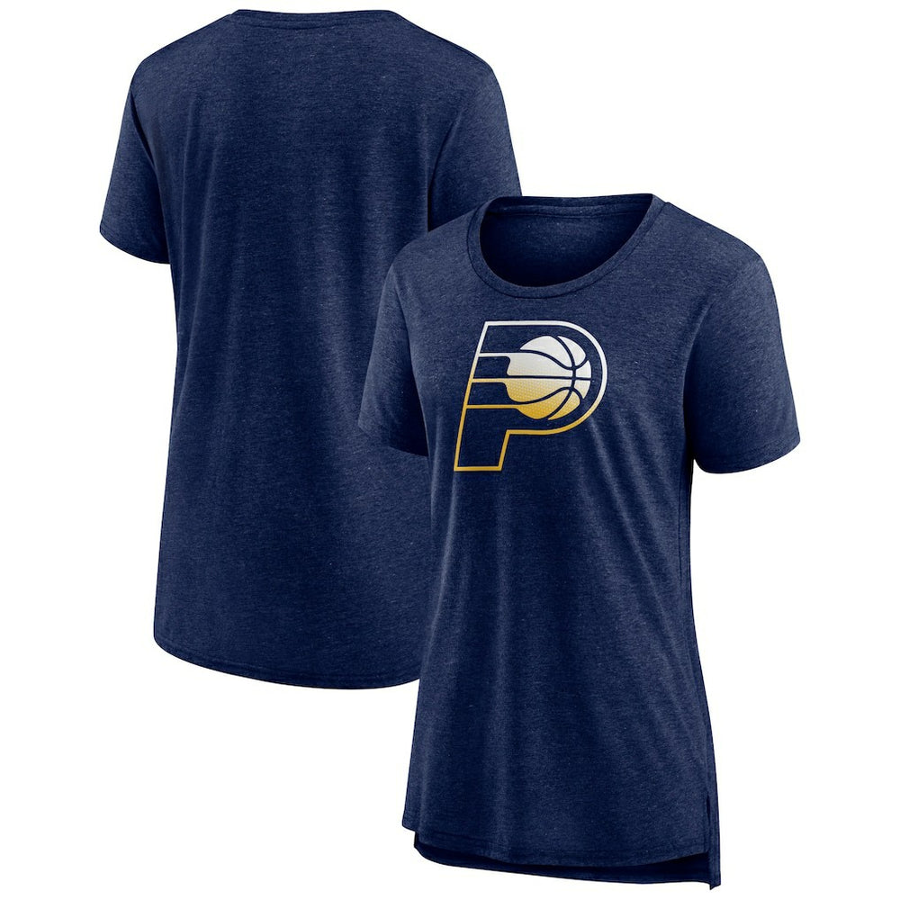 NBA - Indiana Pacers Women's Gradient Logo Tri-Blend T-Shirt - Heather Navy