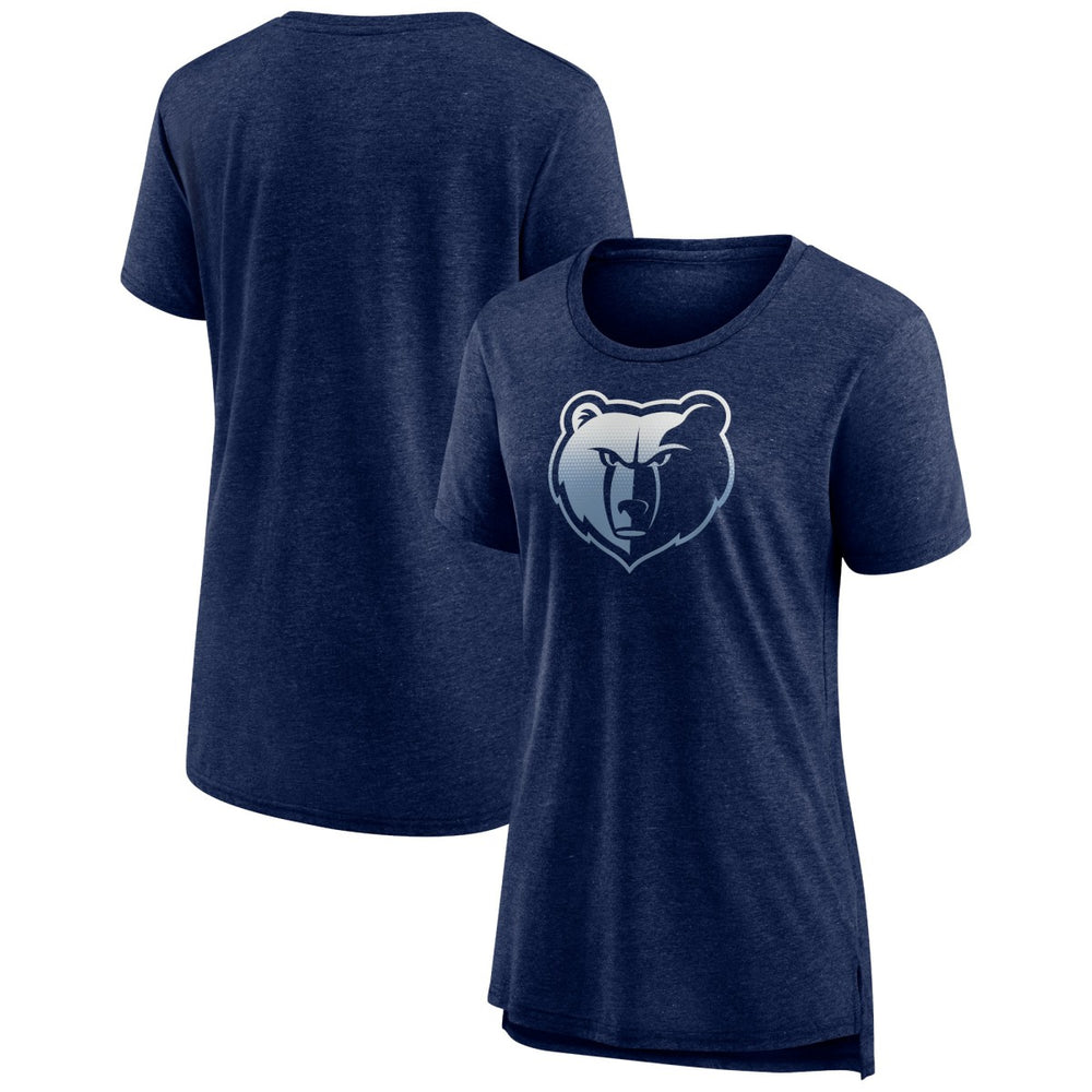 NBA - Memphis Grizzlies Women's Gradient Logo Tri-Blend T-Shirt - Heather Navy